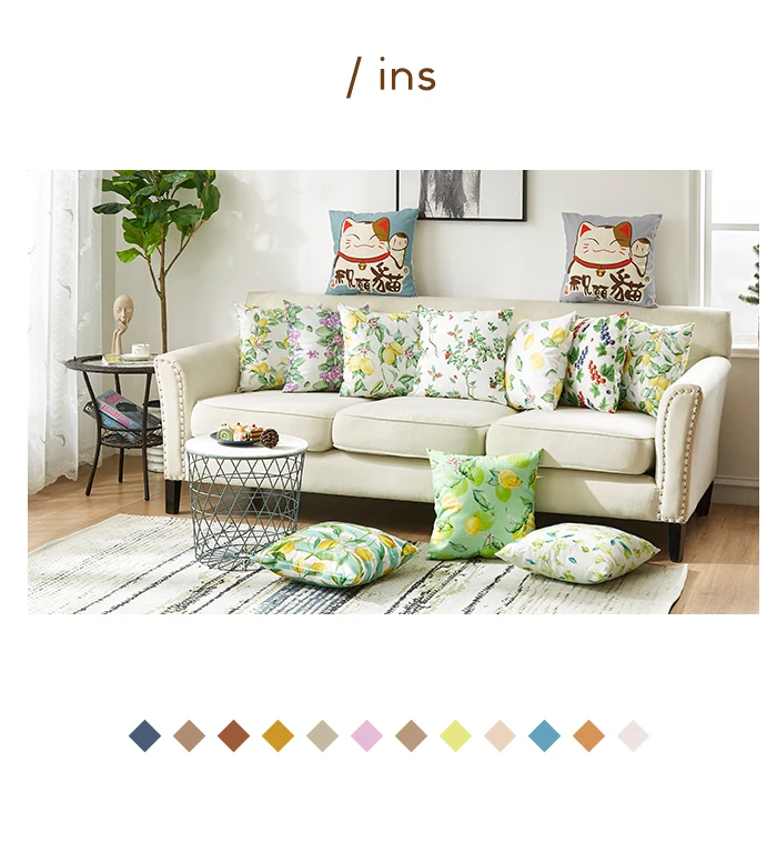 Летние Чехлы для подушек зеленые декоративные подушки 45*45 диванные подушки для гостиной спальни Цветочные Kussenhoes домашний декор