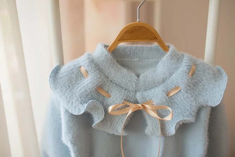 Сезон; Детский свитер; пуловер с бантом для девочек; конфетная вязка