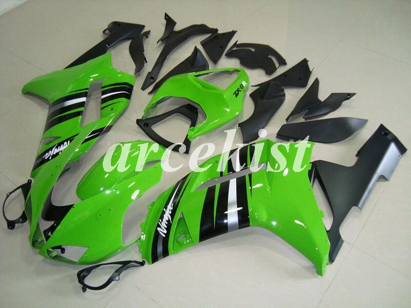 

High Quality New ABS Motorcycle Fairings kit Fit For kawasaki Ninja ZX-6R ZX6R 636 2007 2008 07 08 Green black silver