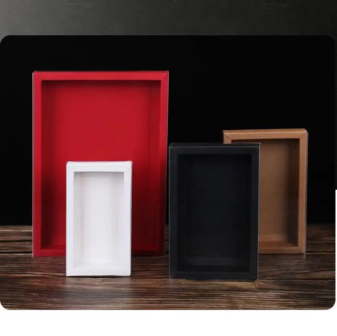 

25pcs Drawer Style Paper PVC Cover Packaging Box Kraft Cardboard Packaging Box Candy Cookie DIY Gift Idea Boxes