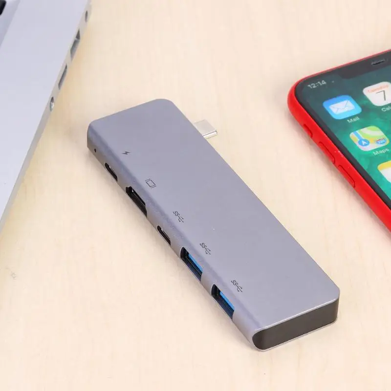 5 в 1 USB type-C концентратор USB-C 2USB/HDMI 4 K/2 type-C адаптер для ПК ноутбук type C USB разветвитель