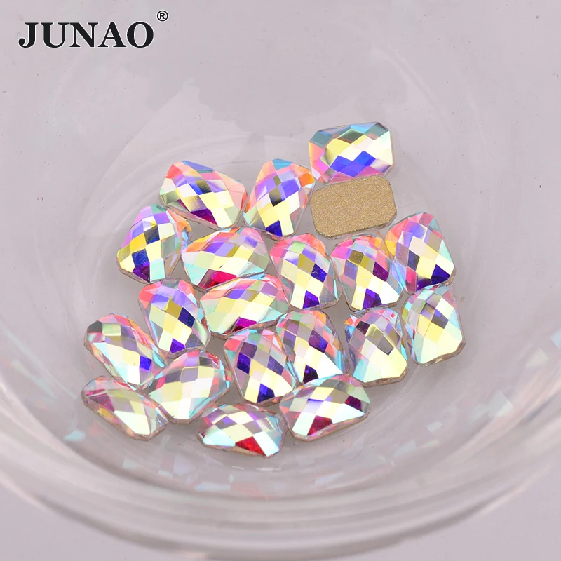 JUNAO 50 шт 6*8 мм Череп стеклянные стразы с плоской задней частью Необычные хрустальные камни для дизайна ногтей украшения DIY наклейки со стразами