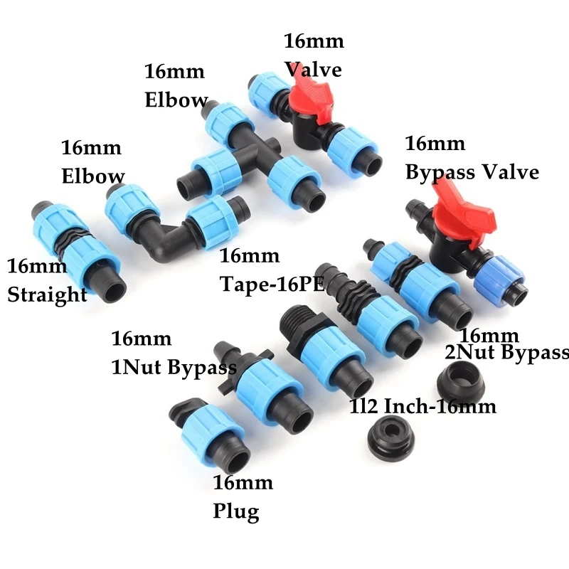 2 шт. 16 мм капельного орошения шланга соединители капельного шланга фитинги гайка трубы соединения микро Оросительная Система садовая вода разъем