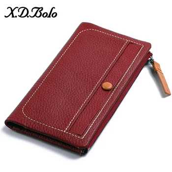 

New Fashion Women Wallets Brand Letter Long Zipper Coin Pocket Wallet Purse Fresh Genuine Leather Female Clutch Card Holder