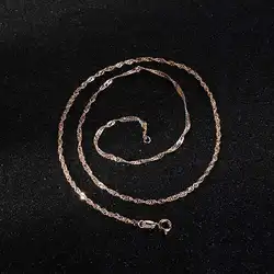 45 см водяная волна крест ожерелье цепь из розового золота женские вечерние повседневные творческие ювелирные изделия модный подарок