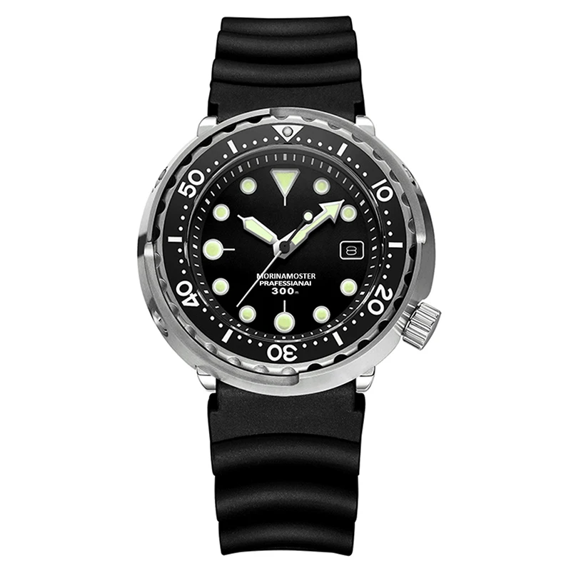 Лидирующий Бренд Rolexable 300 м водонепроницаемые мужские часы для дайвинга автоматические механические часы 316 нержавеющая сталь сапфировые часы для ныряльщика - Цвет: Rubber