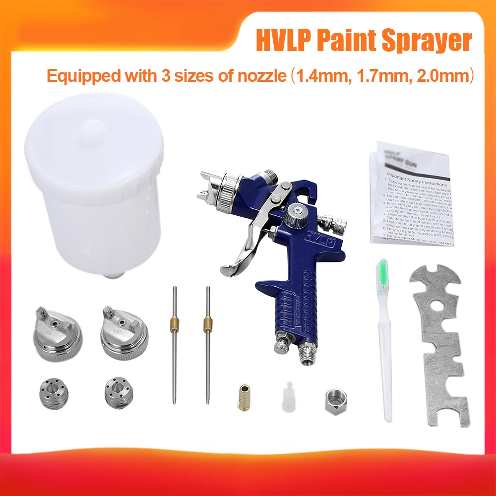 

Mini Air Paint Spray Tool Set HVLP Car Aluminium Alloy Handy High Atomisation Sprayer for All Auto Paint with Nozzles