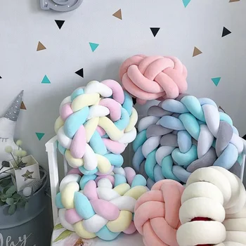 

200cm Baby Bed Bumper Weaving Rope Knot Design Newborn Crib Pad Protection Cot Bumper Infant Bedding Accessories Room Decoration