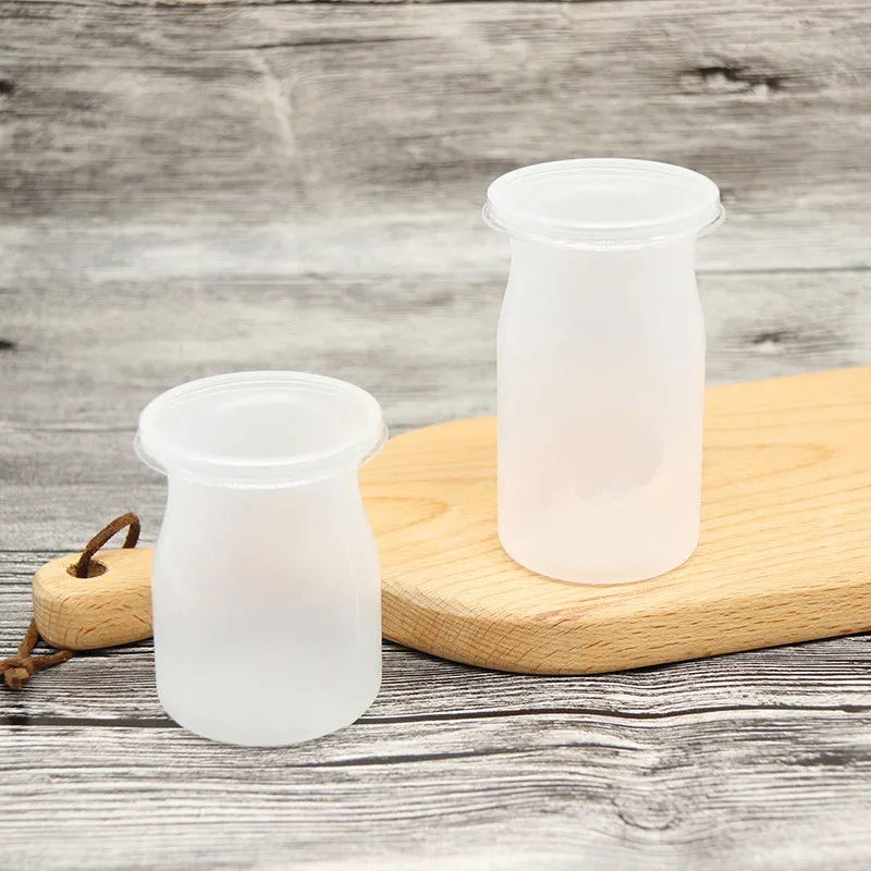 20pcs High quality baking pudding tool 100ml 120ml creative frosted transparent yogurt jelly dessert plastic cups with lid