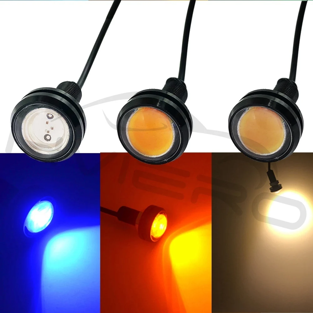 Hviero White Red 23mm Eagle Eye Light 9w dc 12v Led Daytime Running Drl Backup Car Aoto Motor Parking Signal Lamps Waterproof Fog Light