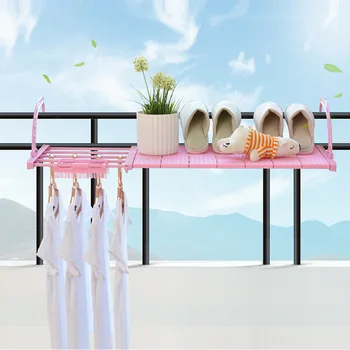 

Multifunction Home Balcony Hanging Hanger Shelf Adjustable Foldable Clothes Shoes Drying Rack Holder Storage Organizer Shoe Rack