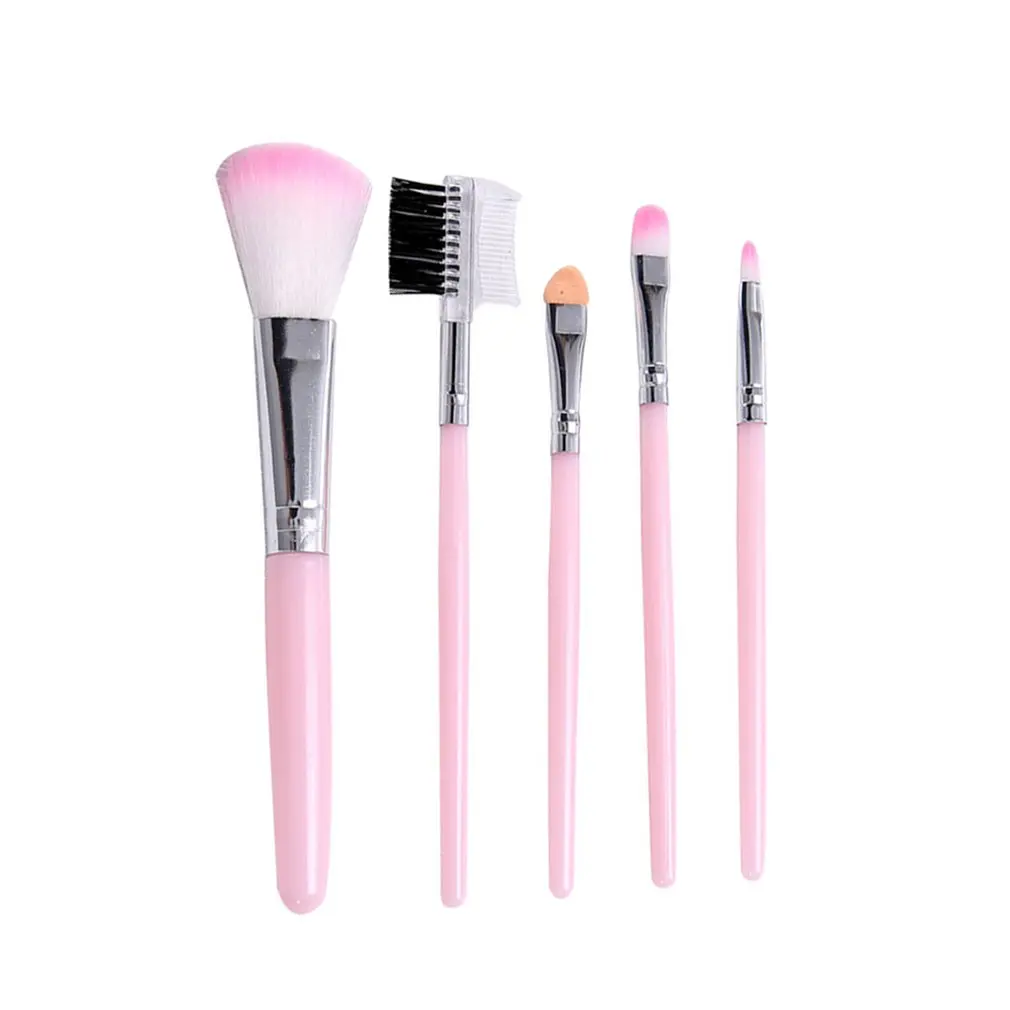 

5PCS/SET Women Plastic Handle Makeup Brushes For Foundation Powder Blush Eyeshadow Make Up Brush Beauty Tools