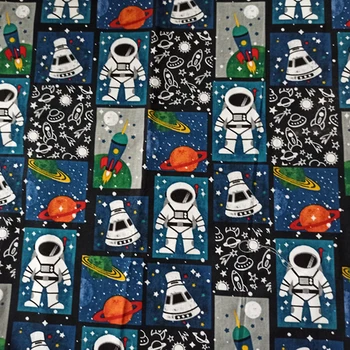 

ZENGIA 50*110cm The Universe Space Dream Astronaut 100% Cotton Fabric For Patchwork Sewing Kids Clothes/Home Texitile/pajamas