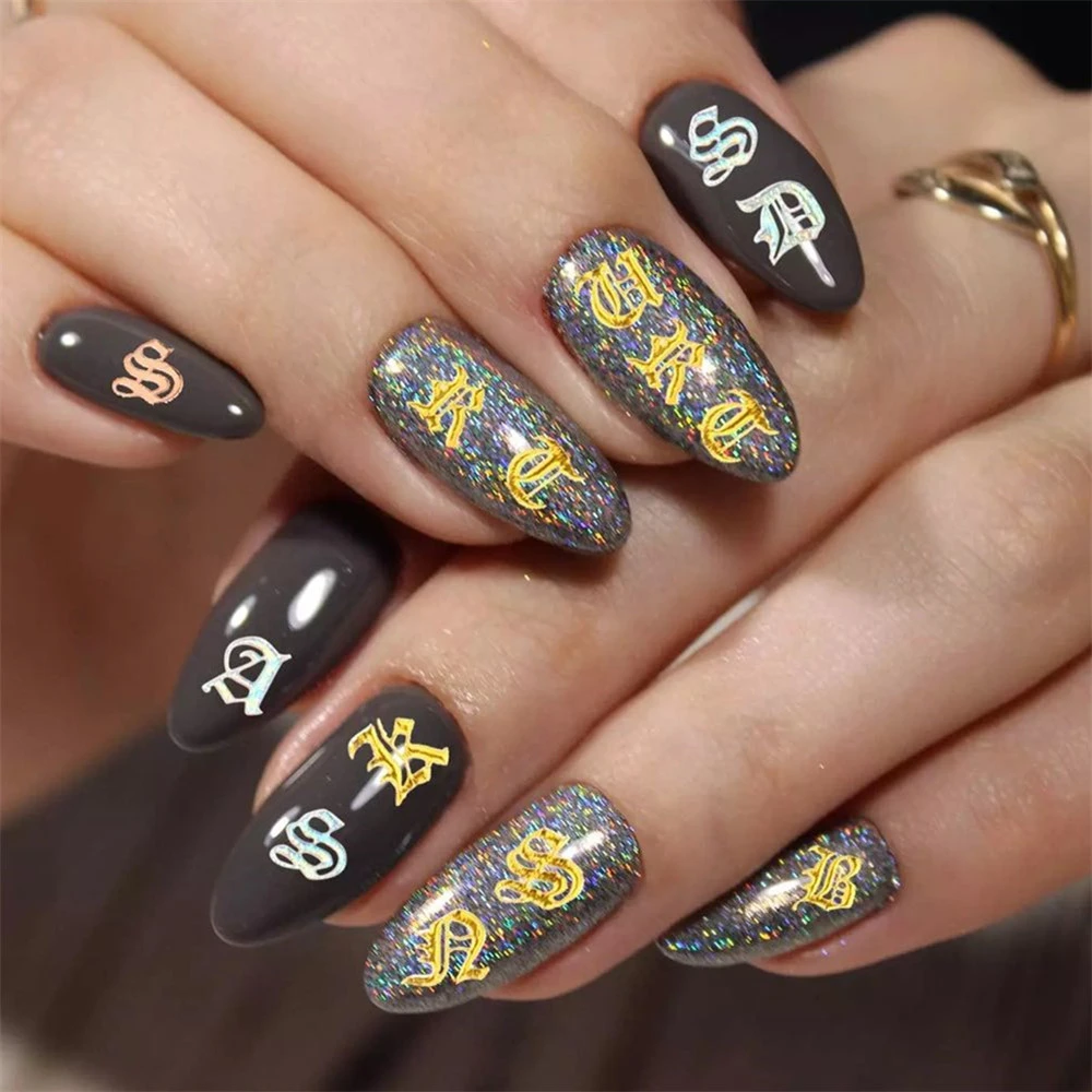 Tsc 160 R 180 Alphabet Letter Abc 3d Back Glue Nail Decal Nail Sticker Nail Decoration Nail Art Nail Tool Nail Ornament Stickers Decals Aliexpress