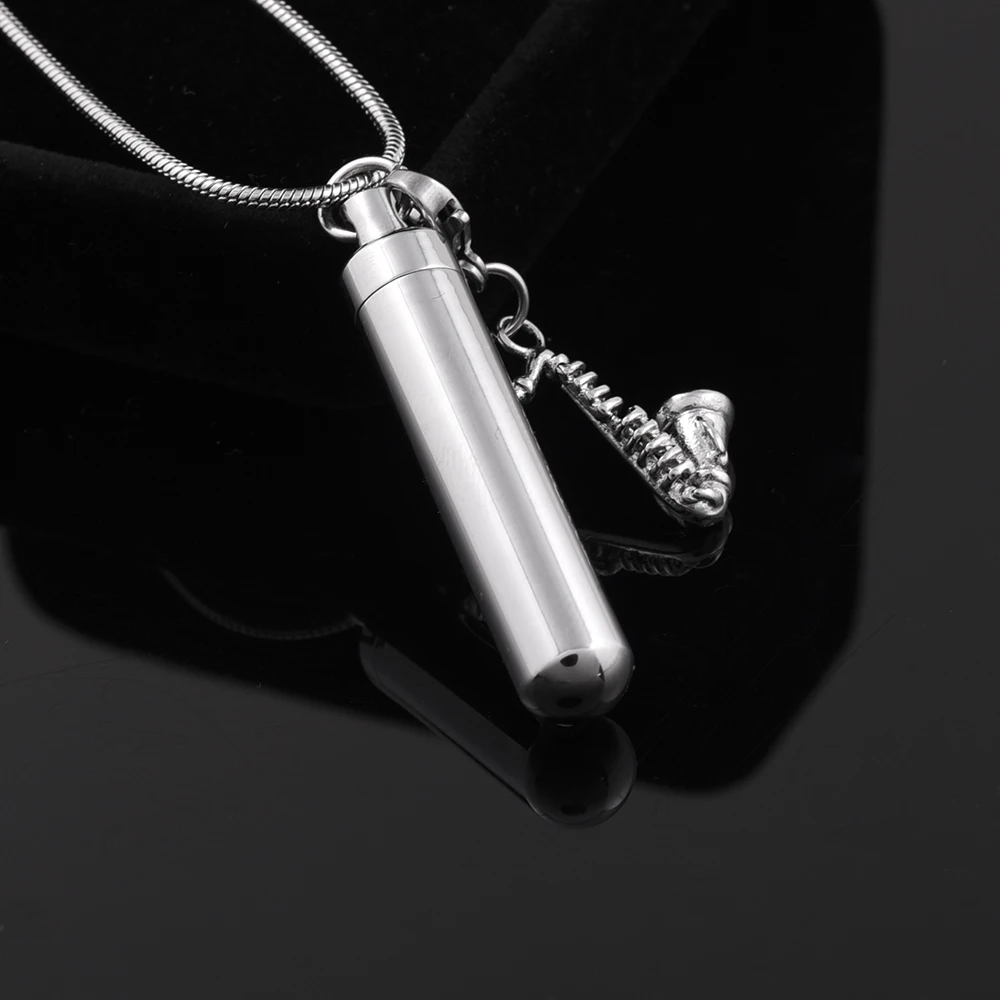 Cremation Necklace for Ashes Cylinder Memorial Pendant Necklace with ...