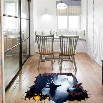 

Halloween 3D View Scary One Hand Catch Spider Web Wall Sticker Floor Mural Removable Halloween Home Party Background Decoration