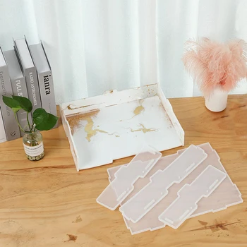 

DIY Storage Board Resin Mold Desktop Folder Storage Box Tray Epoxy Resin Molds Jewelry Pendant Agate Making Mould Tool