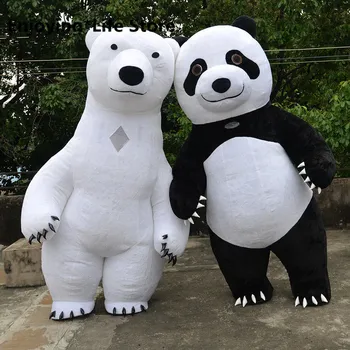 

Polar Bear Panda Mask Inflatable Mascot Costume Party Dress Outfits Advertising Promotion Carnival Halloween Xmas Easter Adults