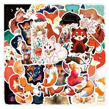 

50PCS New Fox Cartoon Animal Stickers DIY Notebook Stationery Luggage Guitar Water Cup Mobile Phone Waterproof Graffiti Stickers