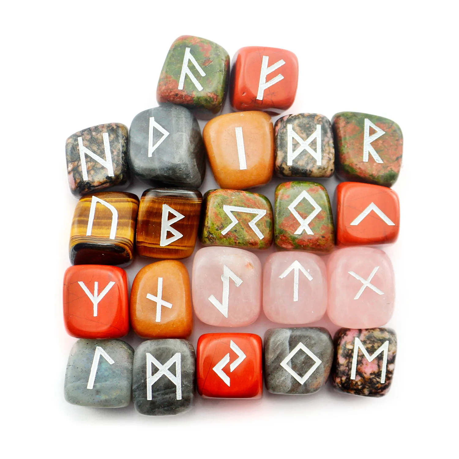 

Nordic Lun letter Accessories natural crystal Raw stone Bare stone Runes Ru Rune Letter 25 Suit
