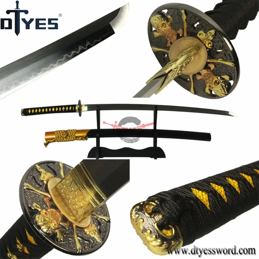 

DTYES Beautiful T10 Carbon Steel Clay Tempered Strong Blade Razor Sharp Japanese Samurai Katana Sword