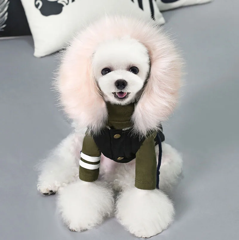 Cheepet/Лидер продаж, большой меховой воротник, одежда для собак, осенняя и зимняя одежда, плюшевый жилет для домашних животных, одежда для маленьких собак, красивая мода