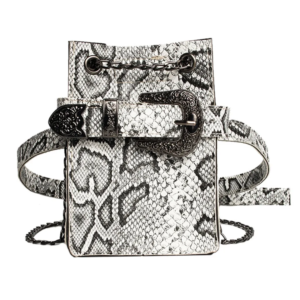 OCARDIAN сумка женская мода Змеиный ремень пряжка цепь сумка через плечо Дамская кожаная змеиная винтажная сумка-мессенджер Прямая поставка a30