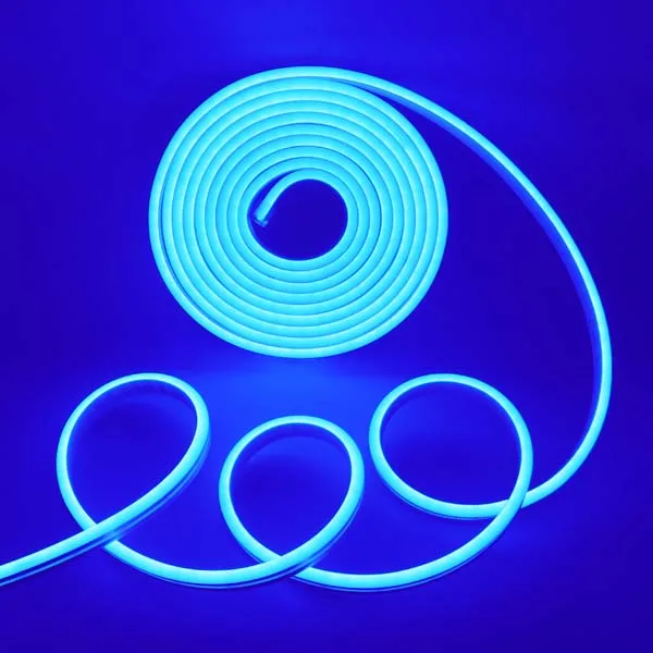 220 В ЕС разъем питания 2835 5050 120 светодиодный s/M ремень Ambi светильник гибкий веревочный светильник IP65 Сказочный светильник ing RGB светодиодный неоновый светильник - Испускаемый цвет: Синий
