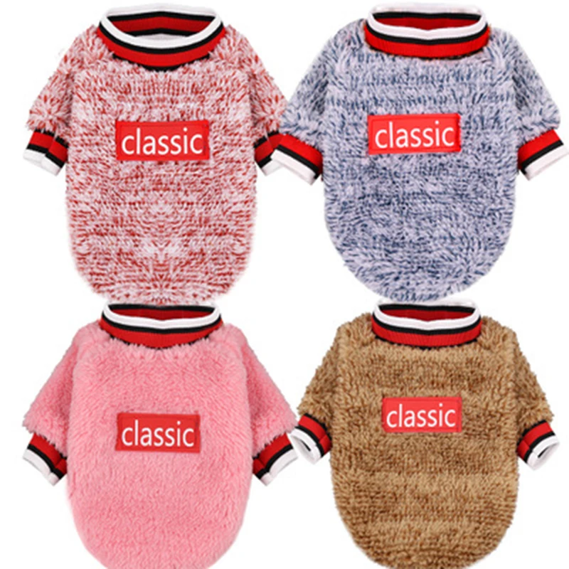 Classic Fleece Pet Dog Clothes For Small Dogs Winter Elegant Pet Dog Sweaters For Small Dogs Winter Coats Dog Clothing Sweaters