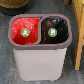 

Creative New Kitchen Storage Bucket Waste Bin Wet Dry Garbage Separate Dustbin Bathroom Trash Can Eco-friendly Narrow Gap Tank