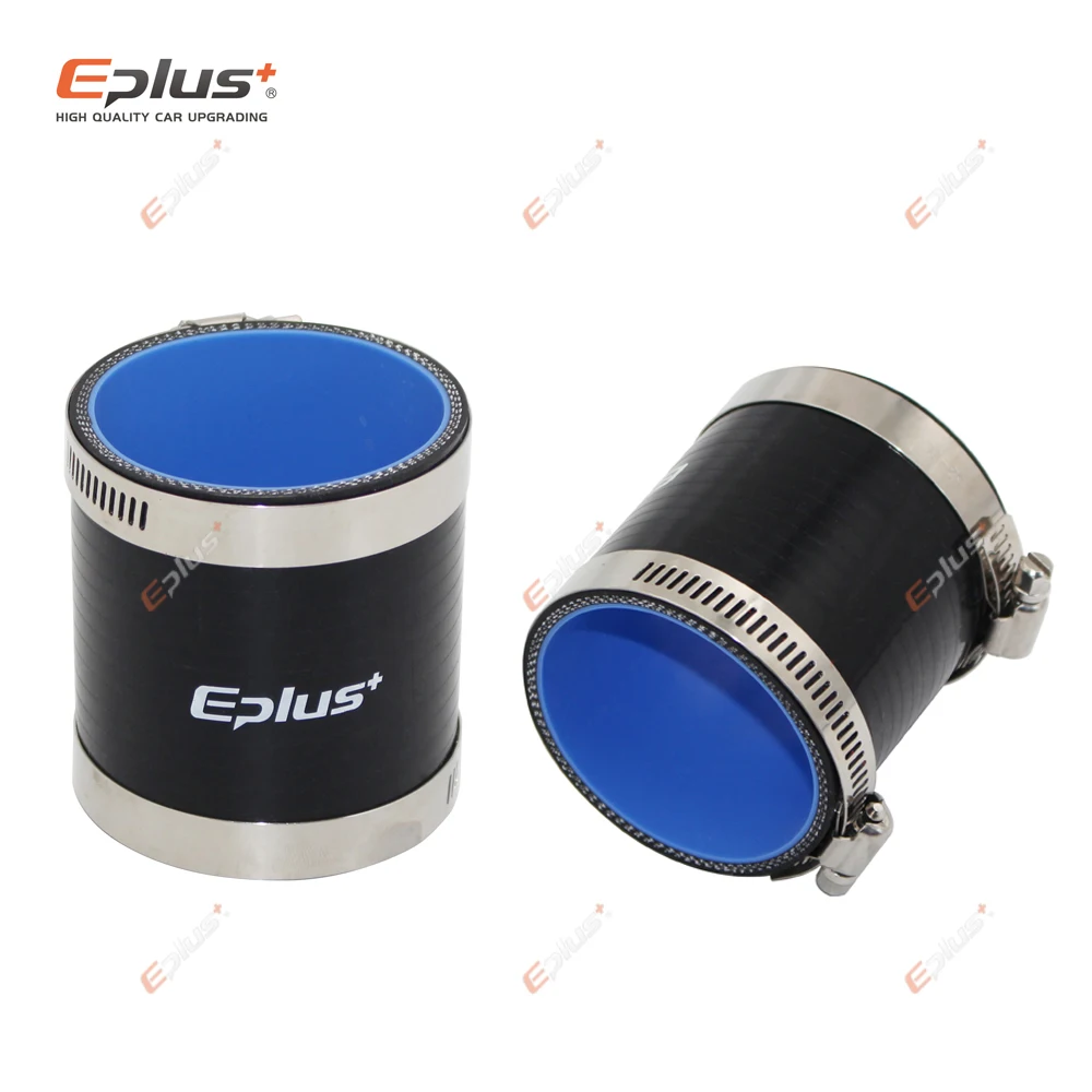 Silicone Hose Connector EPLUS Universal Silicone Tubing Hose Straight Connector Car Intercooler Turbo Intake Pipe Coupler Black Length 76mm Multi Size