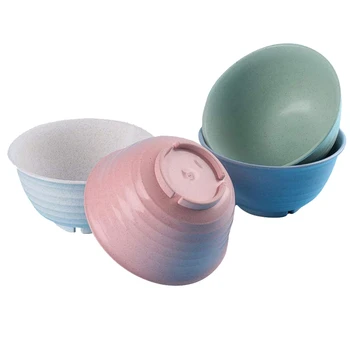 

Wheat Straw Fiber Bowls,Large Cereal Bowls,Lightweight Degradable Sets,Dishwasher Microwave Safe- Kids Soup Bowls,4 Pcs