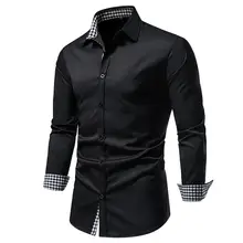 

Aramy New Men Shirt Long Sleeve Men Slim fit Dress Shirt Fashion Male Business Formal Wear Office Working Shirts White Shirt 2XL