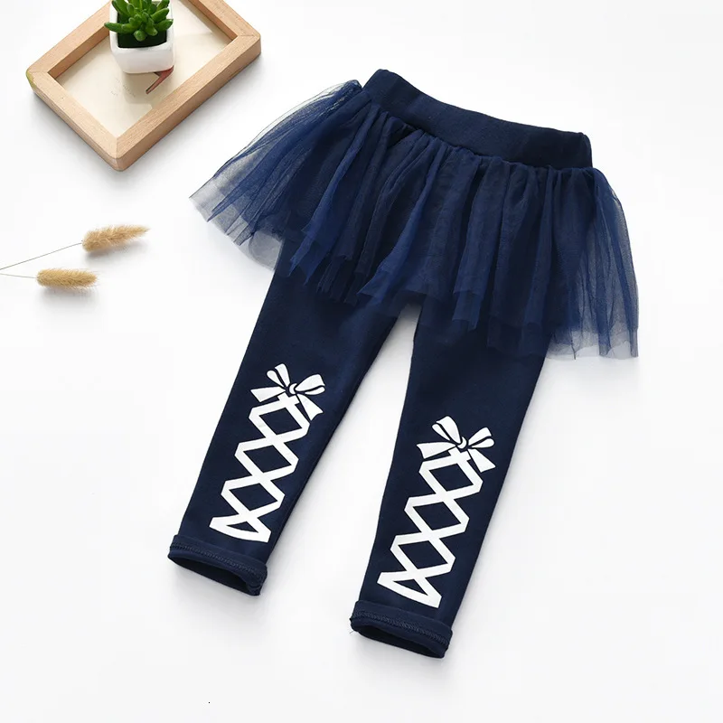 Г., осенняя одежда для девочек, Леггинсы хлопковые брюки-кюлоты с принтом «Джокер», штаны-пачки для девочек, танцевальные костюмы принцессы - Цвет: navy blue