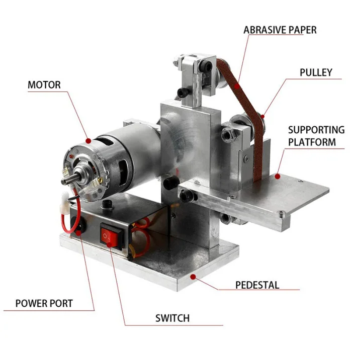 Grinder Electric Belt Sander Mini DIY Polishing Grinding Sharpener Machine TD326