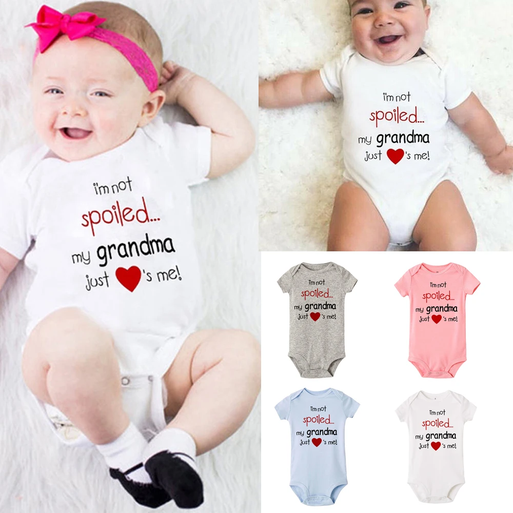 Low Cost Newborn Baby Bodysuit Rompers Short-Sleeve Grandma Baby-Boy-Girl Loves-Me Casual I'm oRK6DAKdX