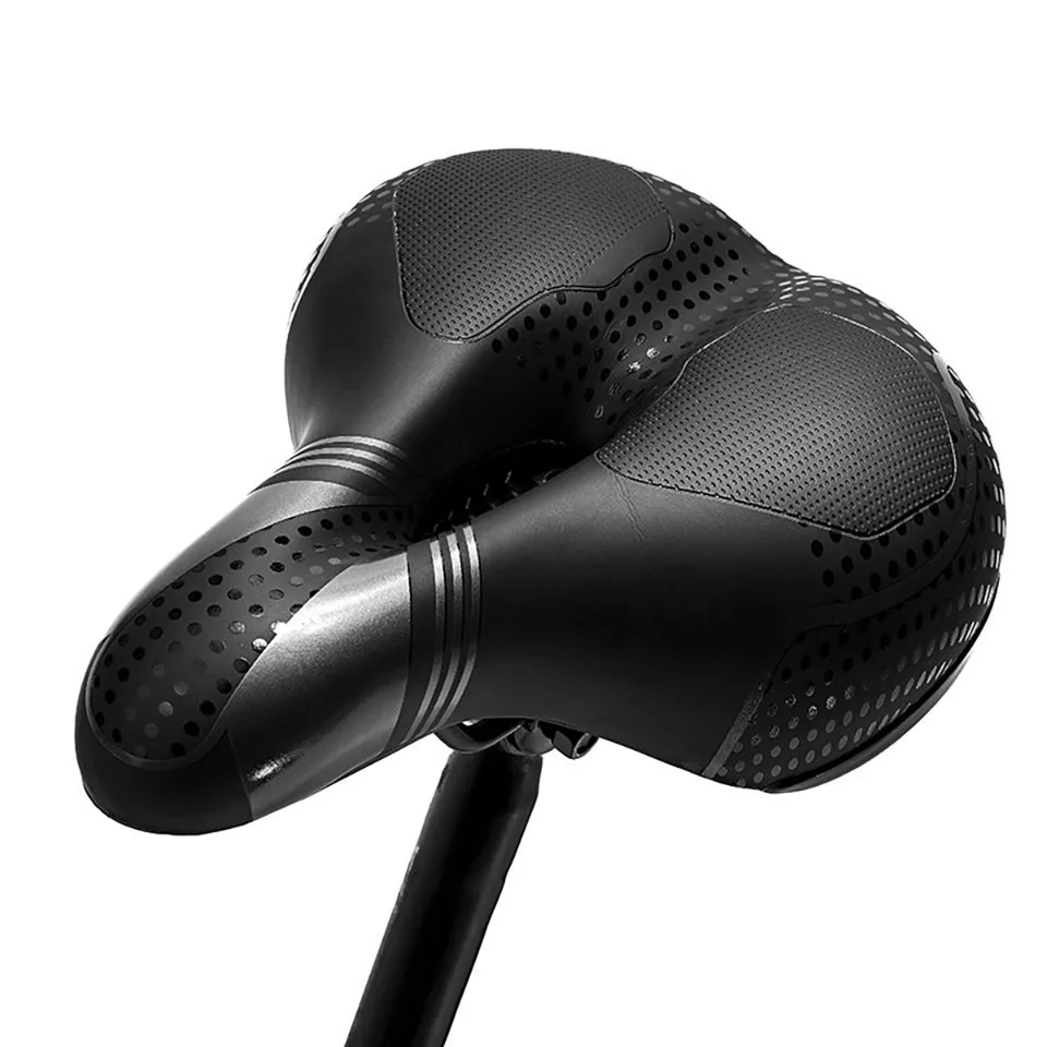 Reflective Shock Absorbing Hollow Bike Saddle MTB Bicycle Seat Breathable Rainproof Cycling Road Mountain Accessor | Спорт и