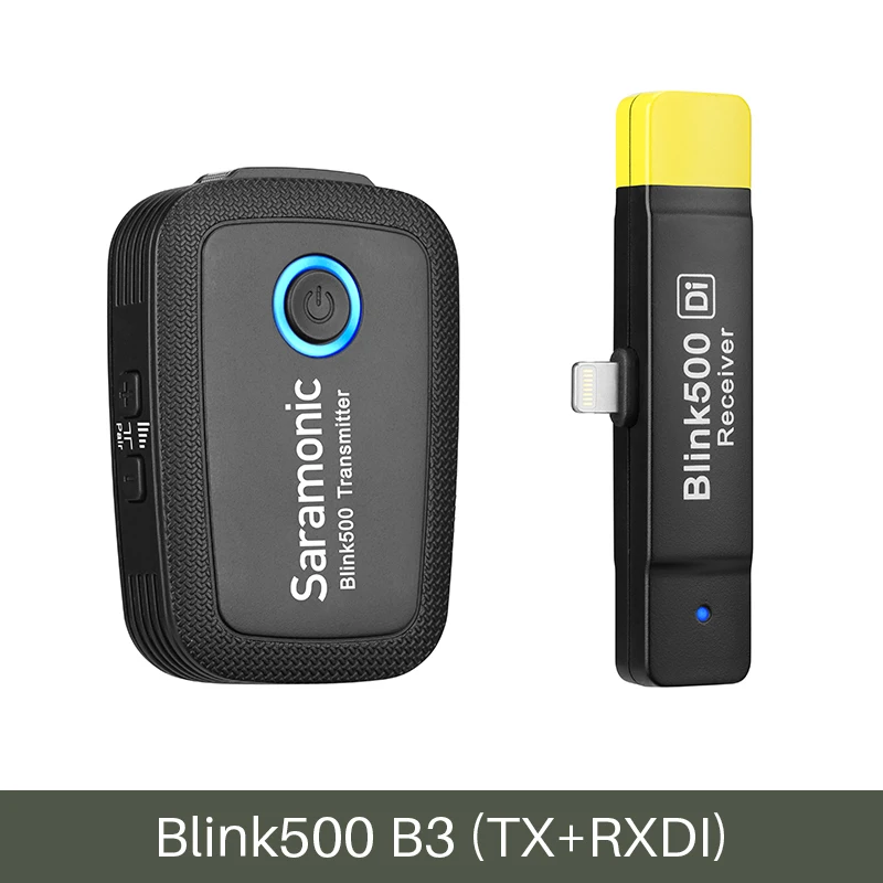 Saramonic Blink 500 Студийный конденсаторный микрофон 2,4 ГГц Двухканальный беспроводной петличный микрофон для DSLR, беззеркальных, iPhone - Цвет: B3-Lightning