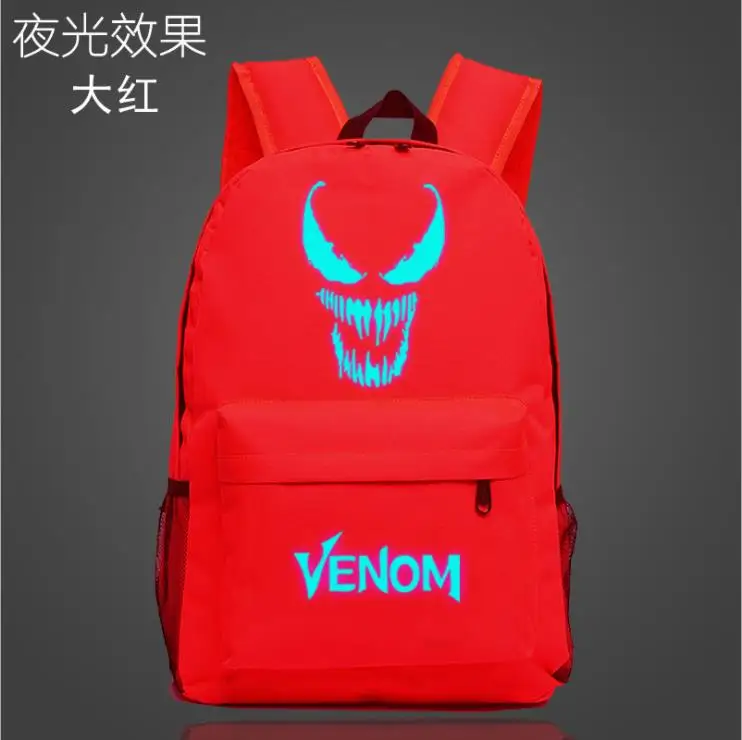 Высококачественный модный светящийся школьный рюкзак Venom, Вместительная дорожная сумка, рюкзак для мужчин и женщин, сумка для ноутбука, школьные сумки