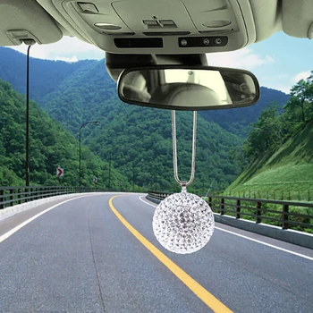 

Car Pendant Bling Ball Hanging Ornament Rhinestone Interior Decor Crystal Ball