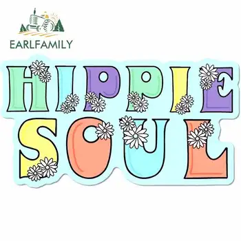 

EARLFAMILY 13cm x 7.3cm for Hippie Soul Auto Bumper Window Car Stickers DIY Occlusion Scratch Personality Creative Vehicle Decal