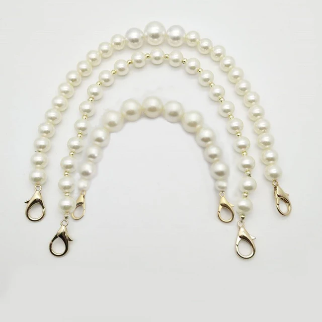 Pearl Strap For Handbag Bag Accessories Short Shoulder Belt Purse Handles  Pearl Bead Chain Bag Strap Gold Clasp - AliExpress
