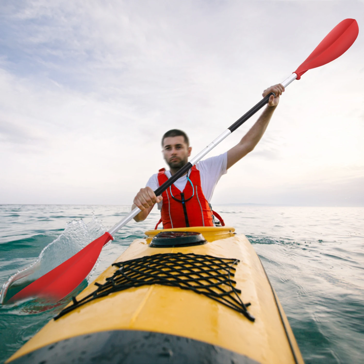 4-Piece Quick Release Asymmetrical Kayak Paddle Board Surf paddling Rowing pulp Four-section paddle M2030-05 Surfing accessories | Спорт и