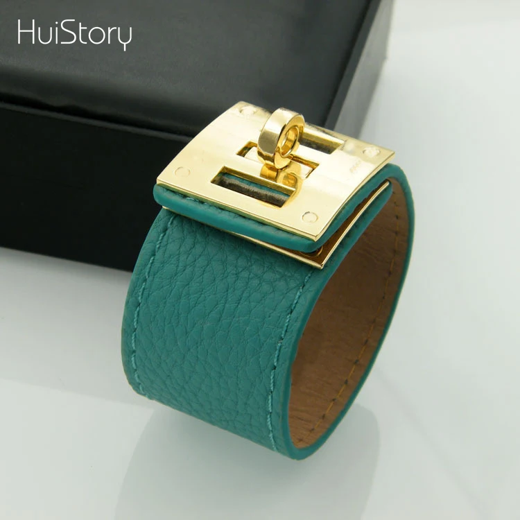 HUISTORY-Rotating-Buckle-Adjustable-Length-Wide-Version-Pu-Leather-Bracelets-For-Women-Charm-Wrap-Bracelet-Couple