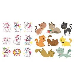 The new Lovely Cats Stickers Diy Iron On Transfer For Clothing Kids Washable Decoration Patches Heat Iron Adhesive Patches