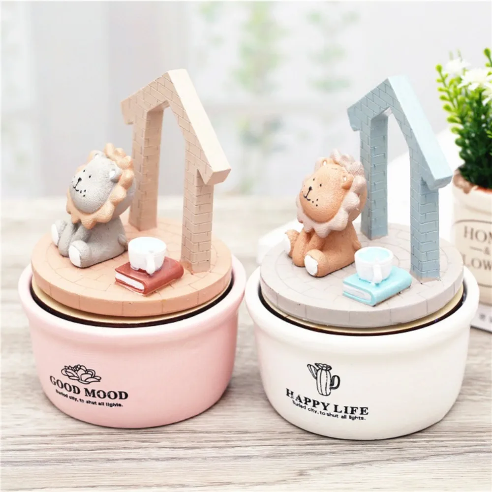 Decoration Creative Gift Zakka Cartoon Sprouting Sun Lion Music Bell Rotating Music Box