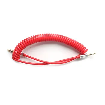 

1.5M Red Coiled 3.5Mm Aux Cable Mini Jack To Jack Male Audio Auxiliary Lead Pc Car
