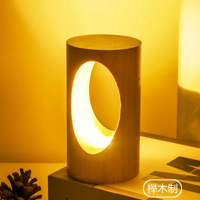 LED Wood Desk Lamp Bedroom Bedside Night Light Dimmable Led Lighting Creative Home Decor Table lamp Unique House ZM1026 | Лампы и