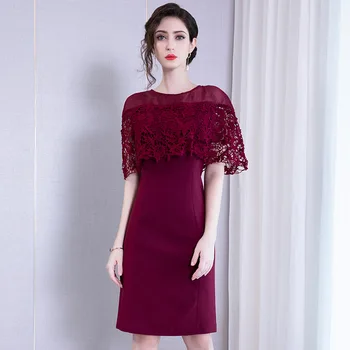 

Vintage Elegant Cloak Sleeve Women Tight Dress Summer Hollow Out Lace Pencil Dress Female Work Wear Clothes 2020 New