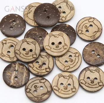 

50pcs/lot Size: Round Natural coconut 2 holes buttons, Animal design button, Accssories sewing button (ss-900)